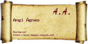 Angi Ágnes névjegykártya