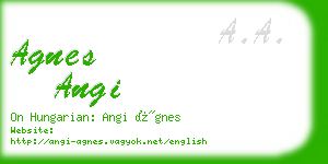 agnes angi business card